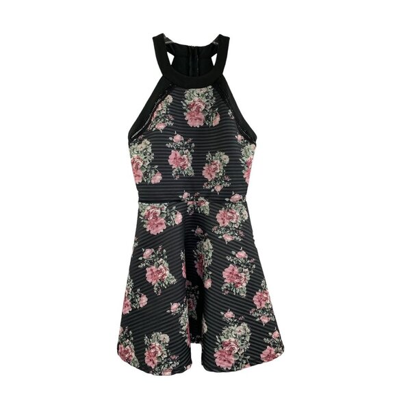 Crystal Doll Women’s Black Floral Dress - Picture 1 of 6